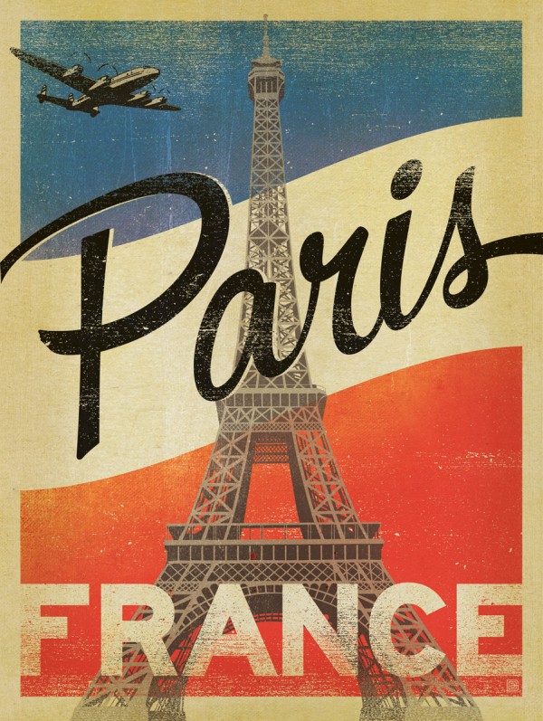 Paris France Vintage Poster  Print